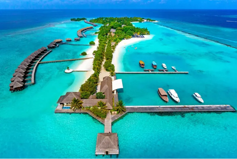 Sheraton Maldives Full Moon Resort & Spa Aerial View
