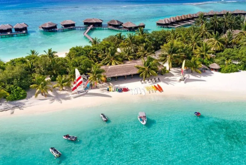 Sheraton Maldives Full Moon Resort & Spa Aerial View