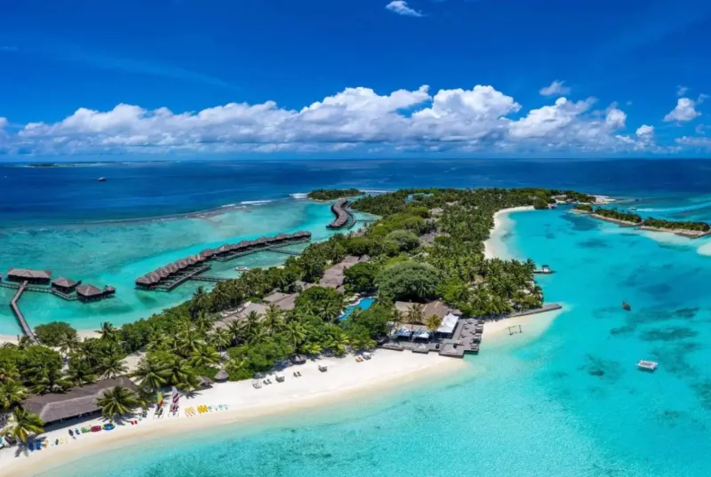 Sheraton Maldives Full Moon Resort & Spa Aerial View