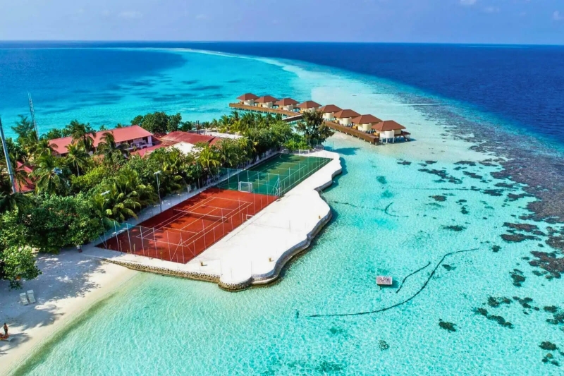 Aerial Side Shot at Nakai Maayafushi