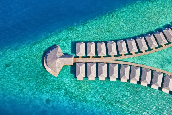 Overwater Suites Aerial Shot at Nakai Dhiggiri