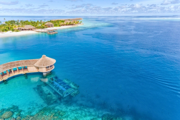 5.8 Undersea Restaurant Aerial - Hurawalhi Island Resort